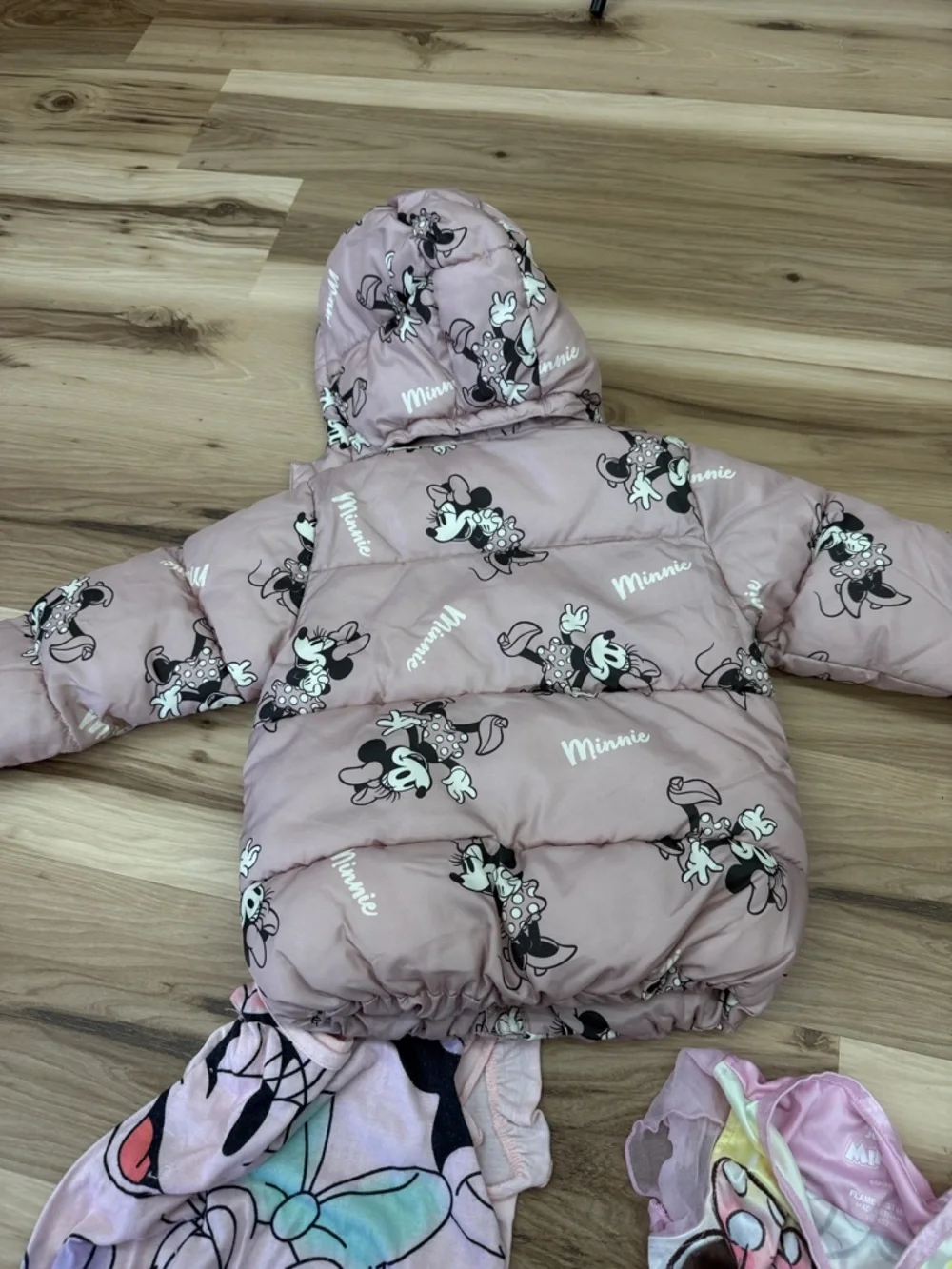 Minnie Mouse Pink Puffer Jacket & Minnie Dresses Set CC1